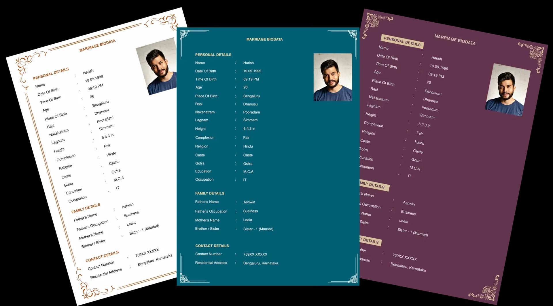 Online Marriage Biodata Maker Preview